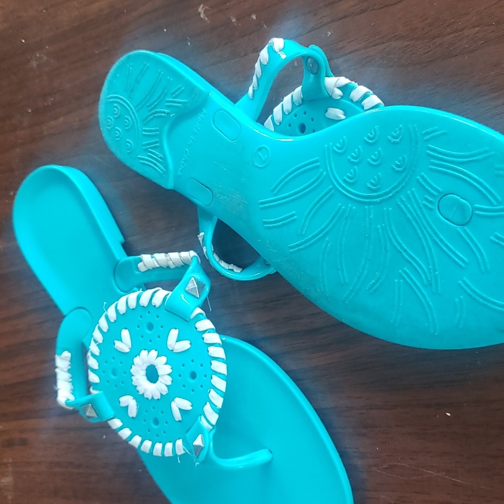 aqua blue beachy sandals - Picture 2 of 2